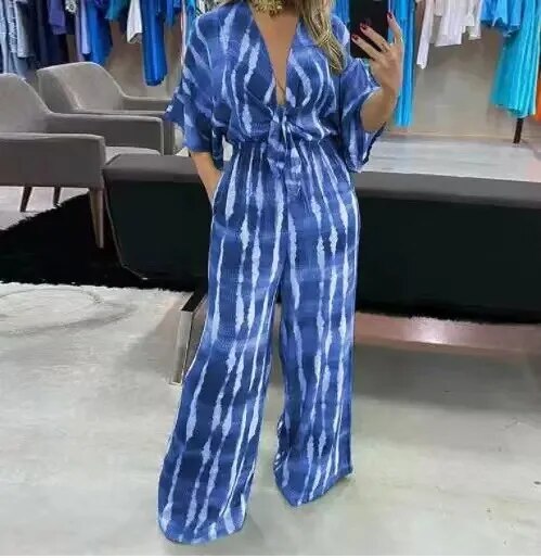 Women's Duna Fabric Jumpsuit with Belt