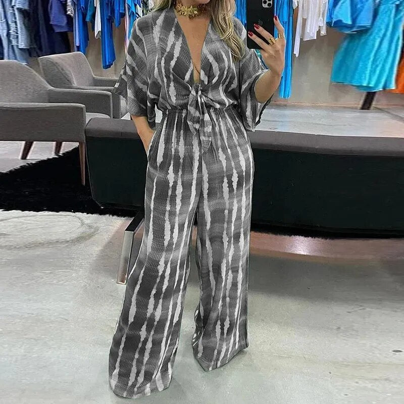 Women's Duna Fabric Jumpsuit with Belt