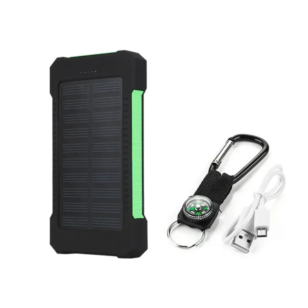 Solar Power Bank for Outdoor Camping with Compass and Flashlight