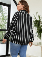 Plus Size Women's Striped Casual Shirt