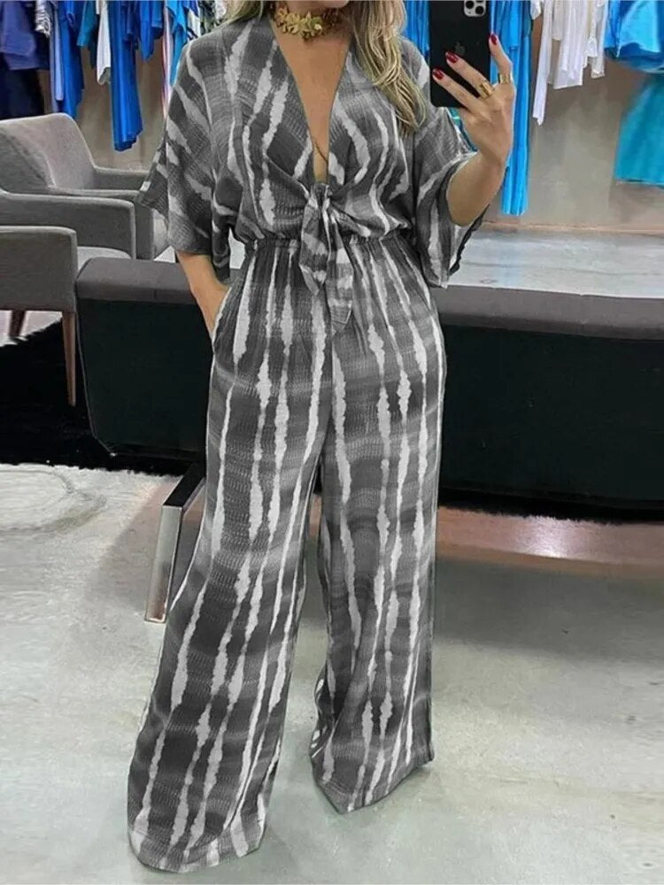 Women's Duna Fabric Jumpsuit with Belt