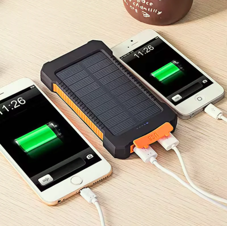 Solar Power Bank for Outdoor Camping with Compass and Flashlight