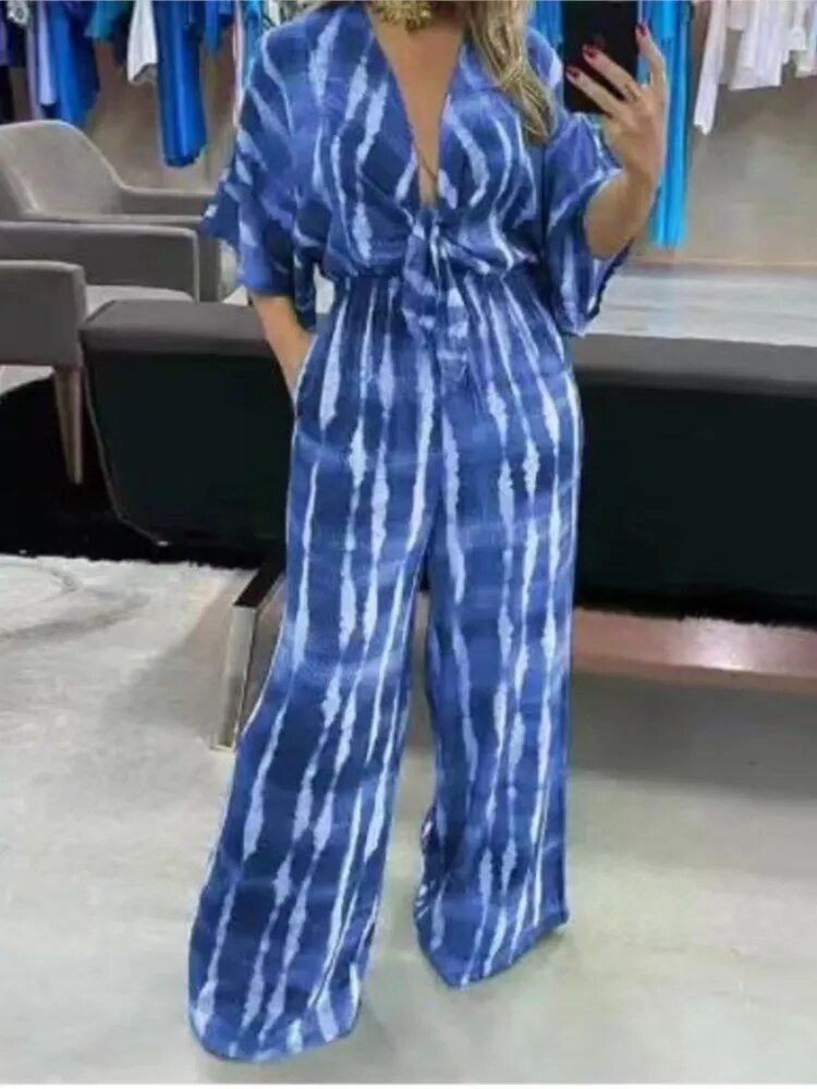 Women's Duna Fabric Jumpsuit with Belt