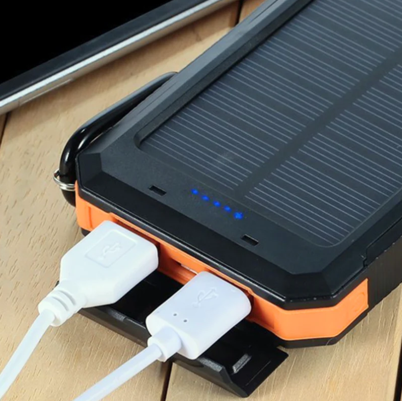 Solar Power Bank for Outdoor Camping with Compass and Flashlight