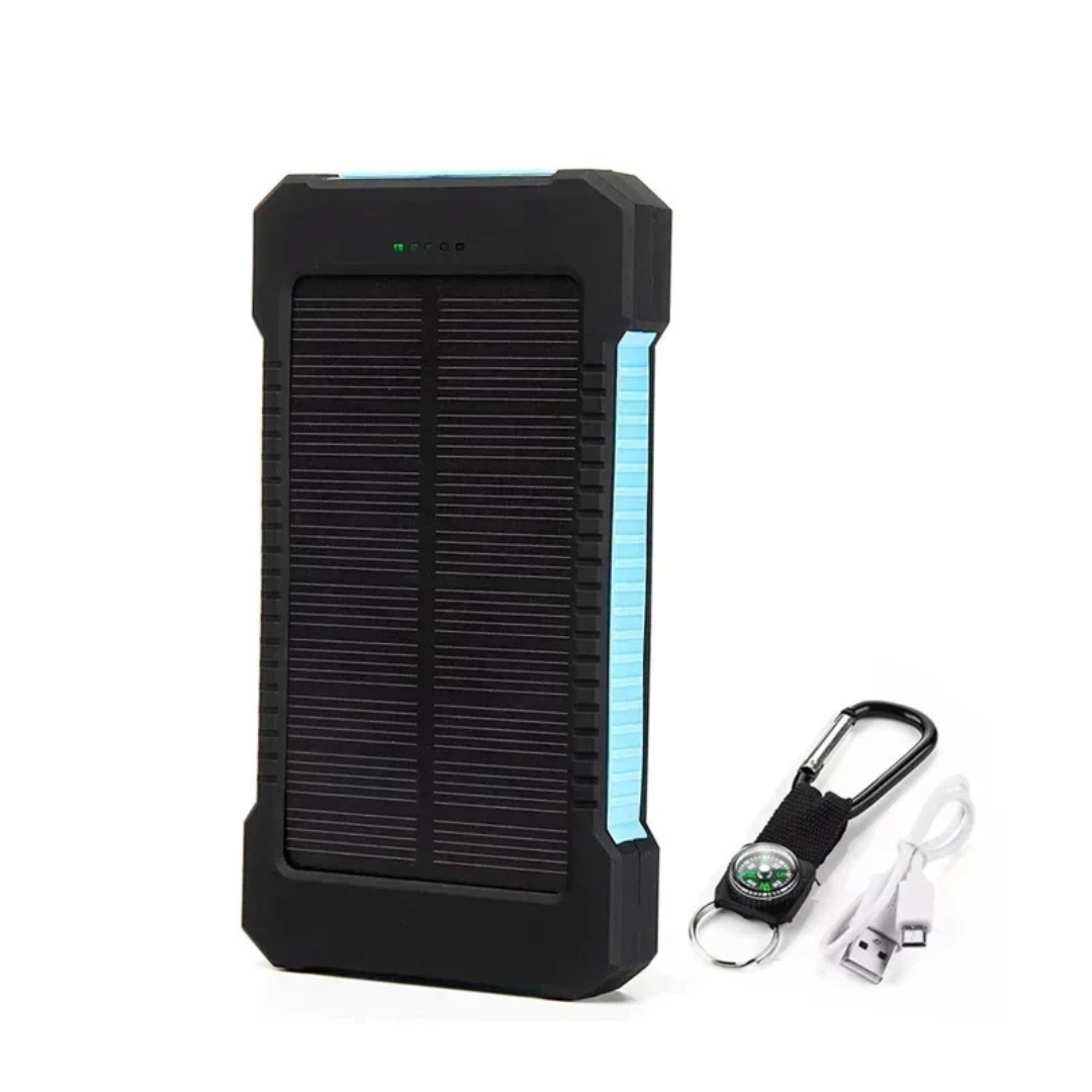 Solar Power Bank for Outdoor Camping with Compass and Flashlight