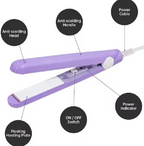 Mini Ceramic Travel Hair Straightener | Portable Flat Iron for Short Hair