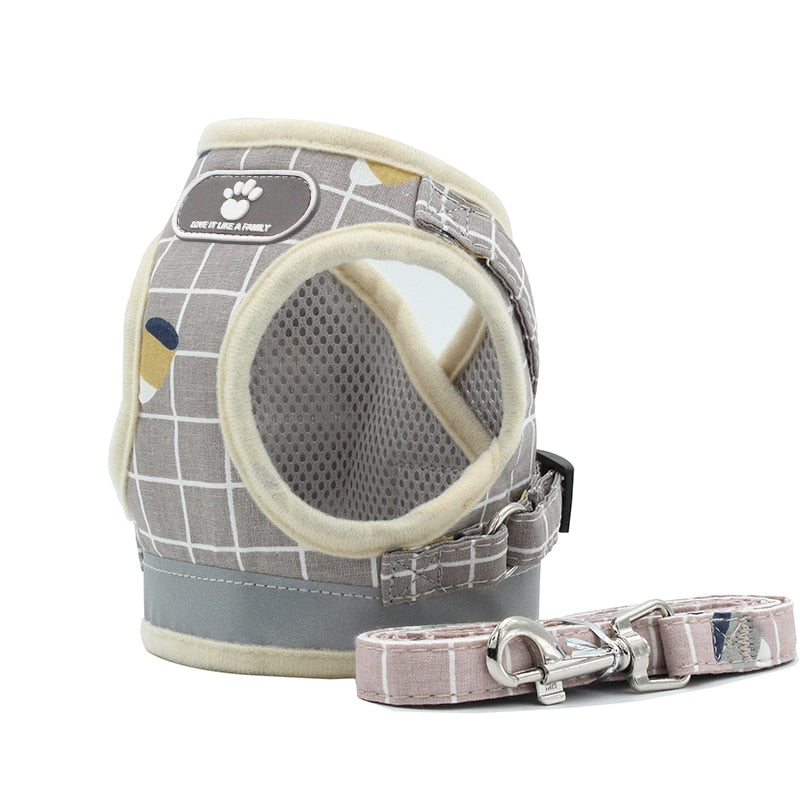 Hampson Plaid Pet Harness and Leash