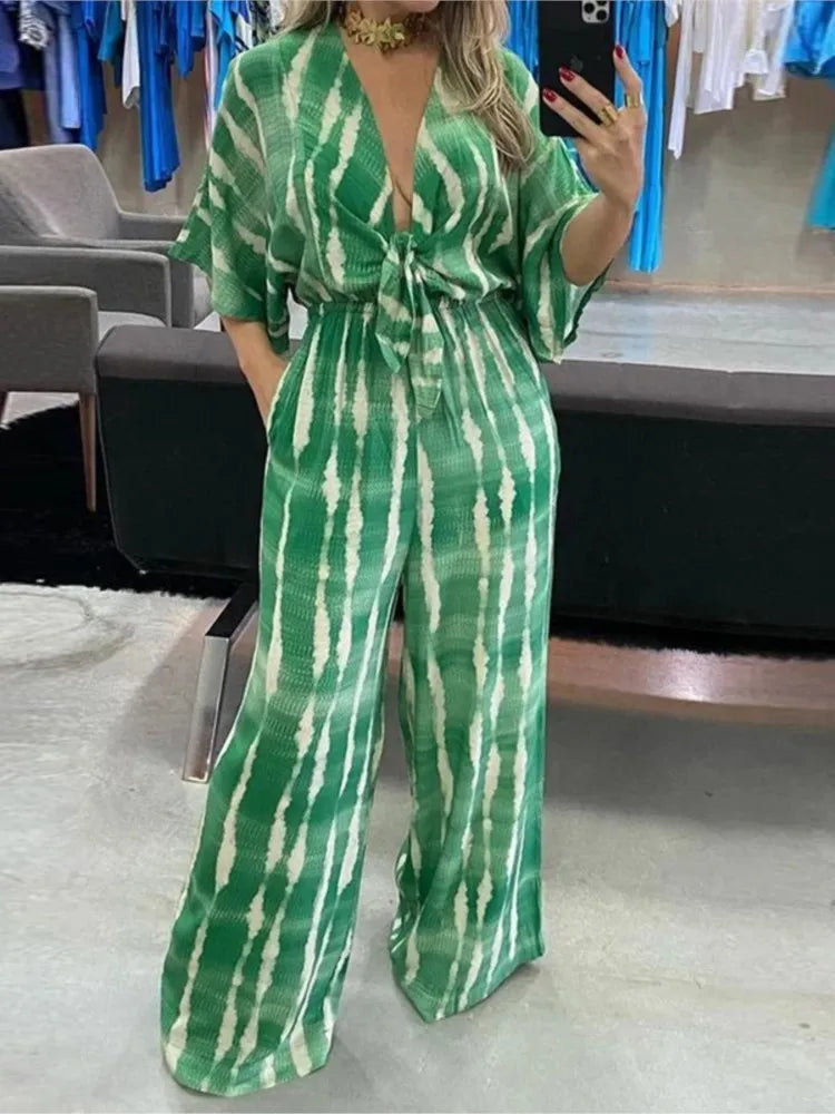 Women's Duna Fabric Jumpsuit with Belt