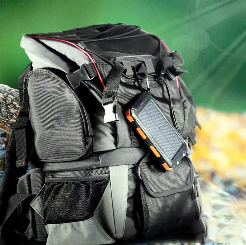 Solar Power Bank for Outdoor Camping with Compass and Flashlight