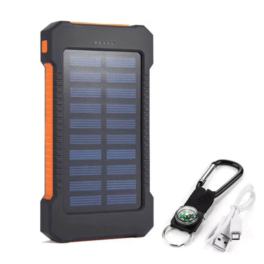 Solar Power Bank for Outdoor Camping with Compass and Flashlight