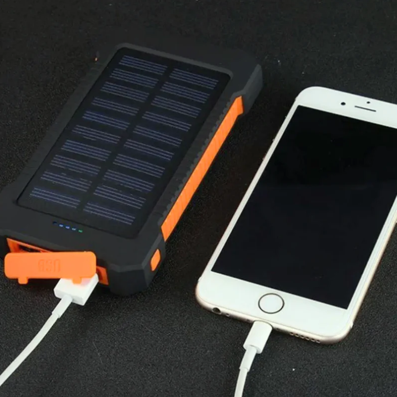 Solar Power Bank for Outdoor Camping with Compass and Flashlight