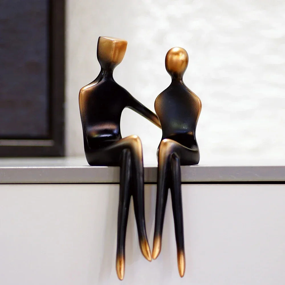 Bronze Resin Couple Decorative Sculpture