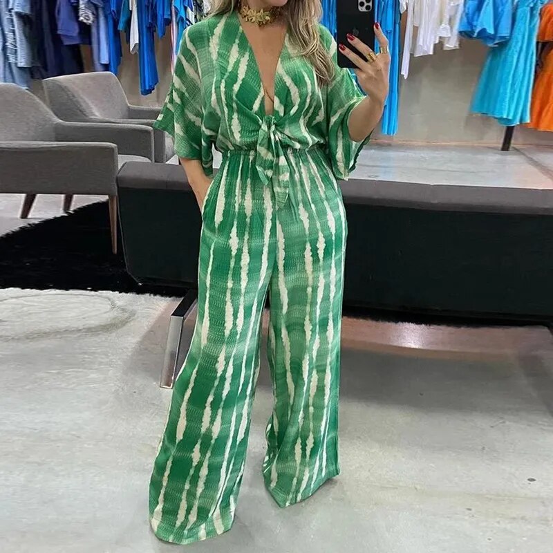 Women's Duna Fabric Jumpsuit with Belt